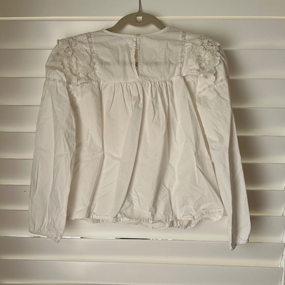 White Zara Lace Blouse Long Sleeve - Picture 2 of 2